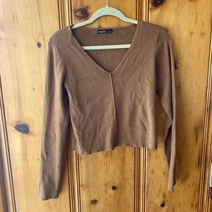 Brown knit top sz L